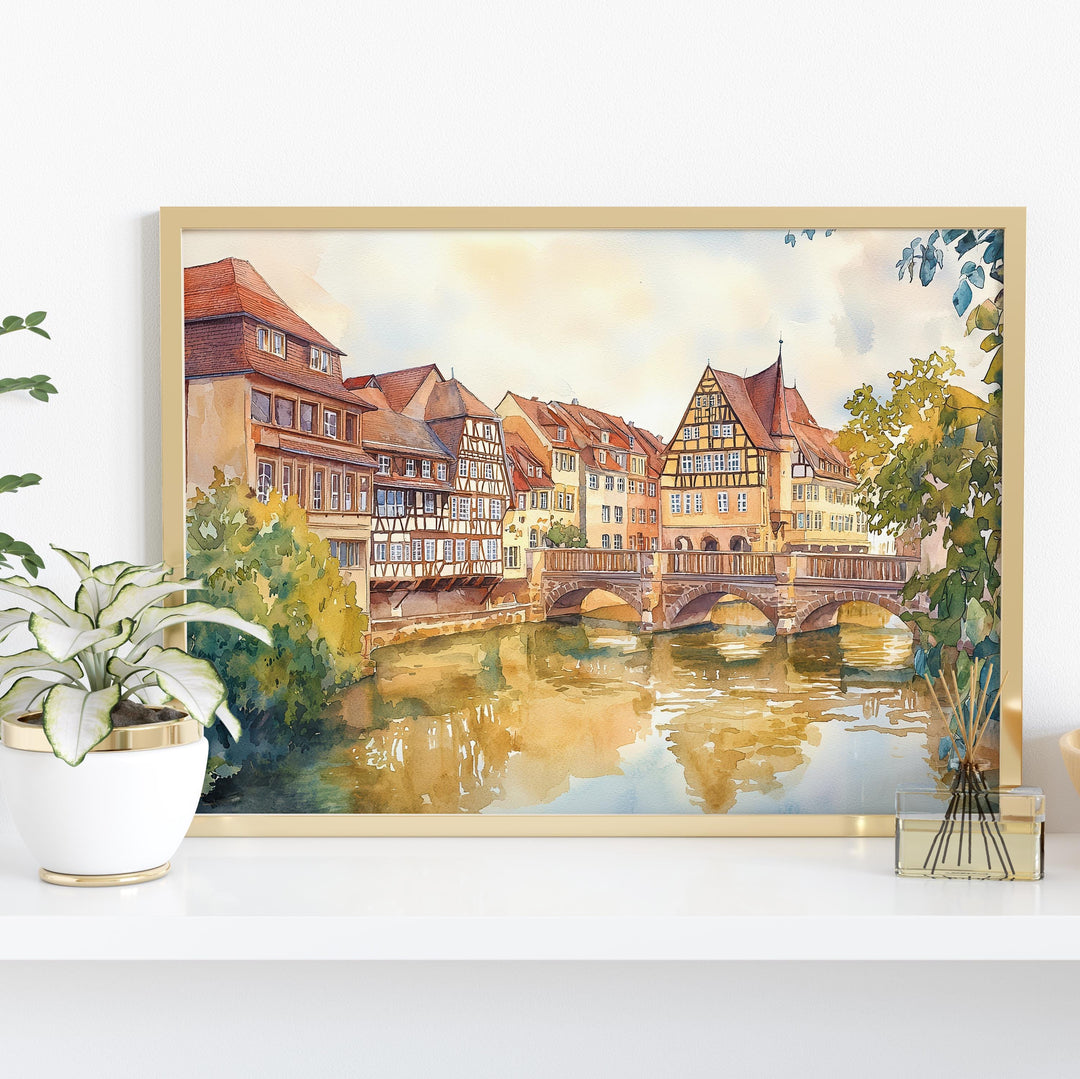 Nuremberg watercolor poster Wall Art Nuremberg Wall Hanging Home Décor Nuremberg Gift Art Lovers Germany Wall Art