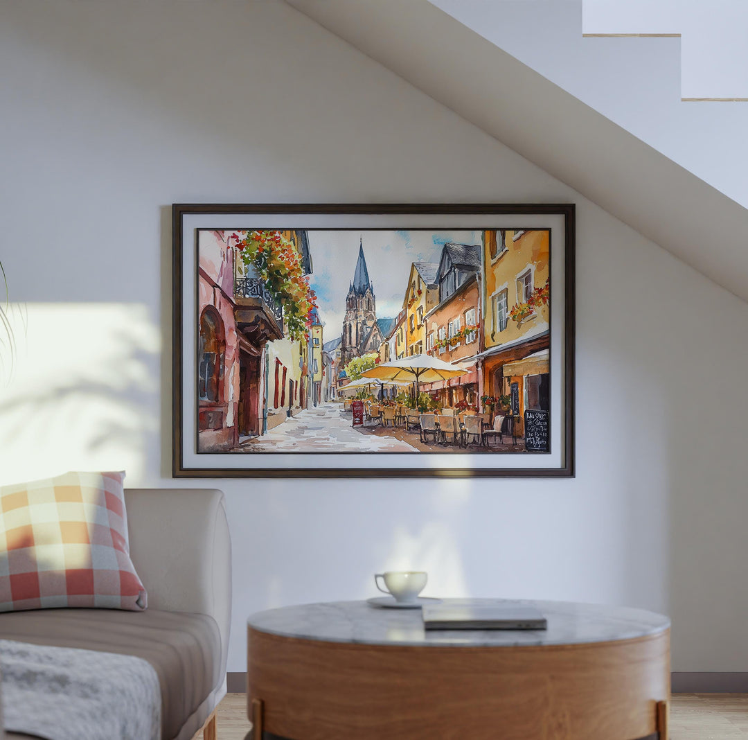 Mainz watercolor poster Wall Art Mainz Wall Hanging Home Décor Mainz Gift Art Lovers Germany Wall Art