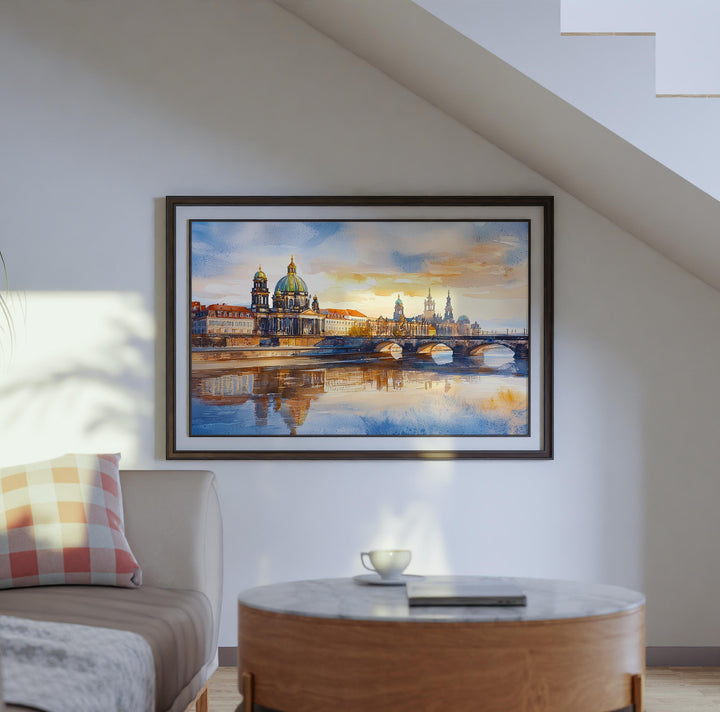 Dresden watercolor poster Wall Art Dresden Wall Hanging Home Décor Dresden Gift Art Lovers Germany Wall Art