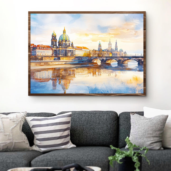 Dresden watercolor poster Wall Art Dresden Wall Hanging Home Décor Dresden Gift Art Lovers Germany Wall Art