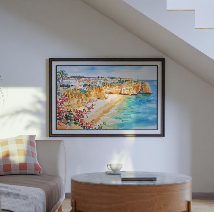Albufeira watercolor poster Wall Art Albufeira Wall Hanging Home Décor Albufeira Gift Art Lovers Portugal Wall Art