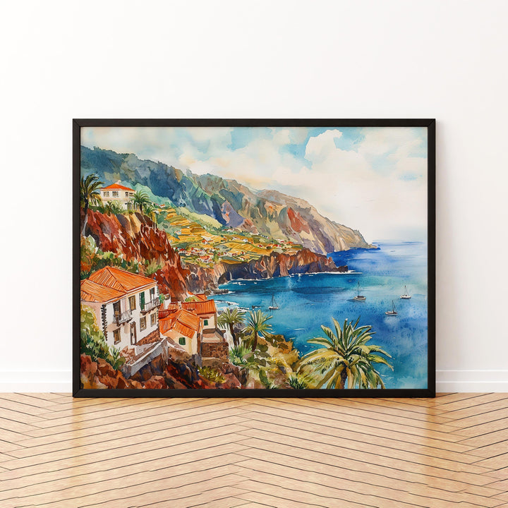 Madeira watercolor poster Wall Art Madeira Wall Hanging Home Décor Madeira Gift Art Lovers Portugal Wall Art