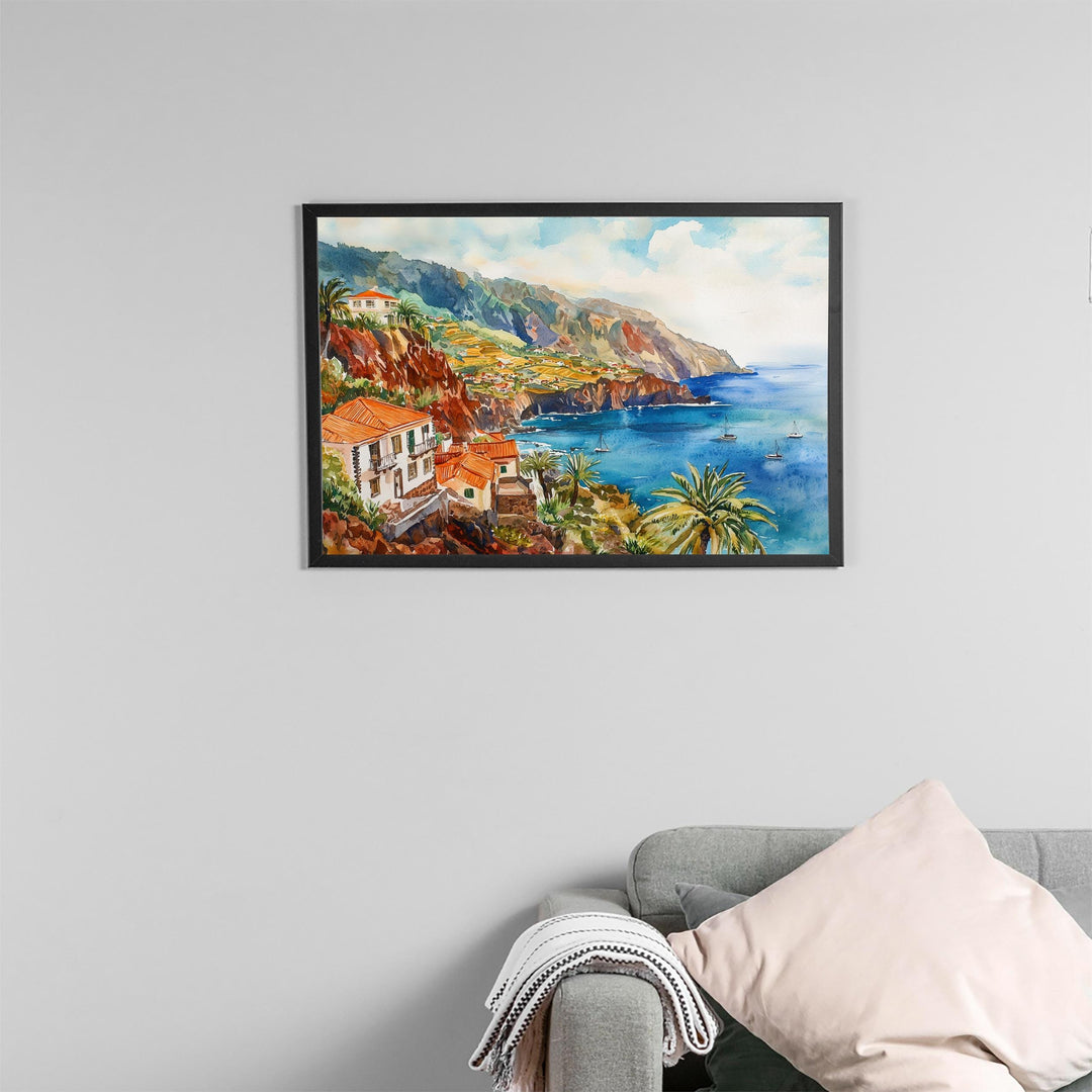 Madeira watercolor poster Wall Art Madeira Wall Hanging Home Décor Madeira Gift Art Lovers Portugal Wall Art