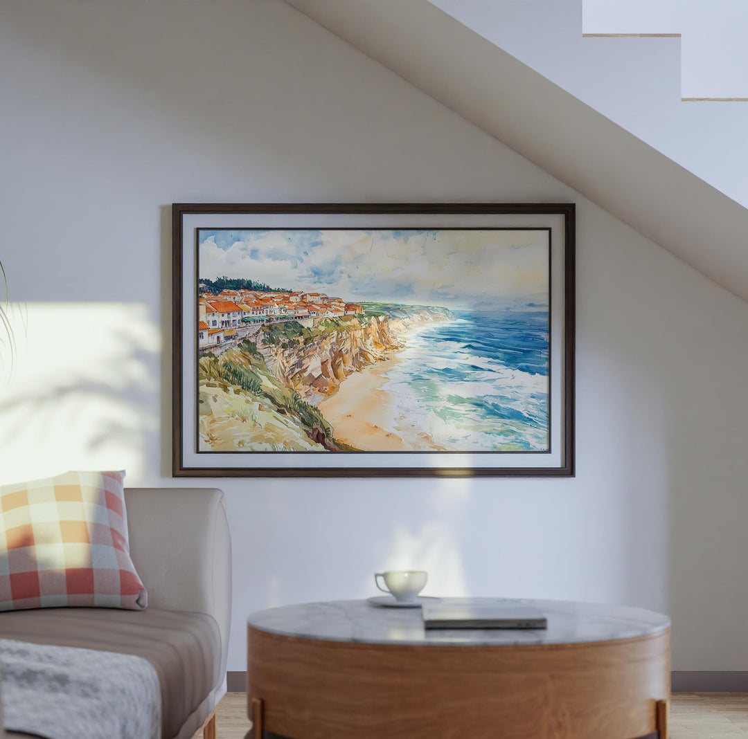 Nazaré watercolor poster Wall Art Nazaré Wall Hanging Home Décor Nazaré Gift Art Lovers Portugal Wall Art