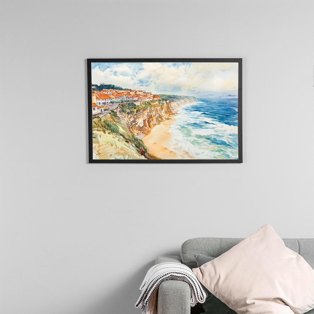 Nazaré watercolor poster Wall Art Nazaré Wall Hanging Home Décor Nazaré Gift Art Lovers Portugal Wall Art