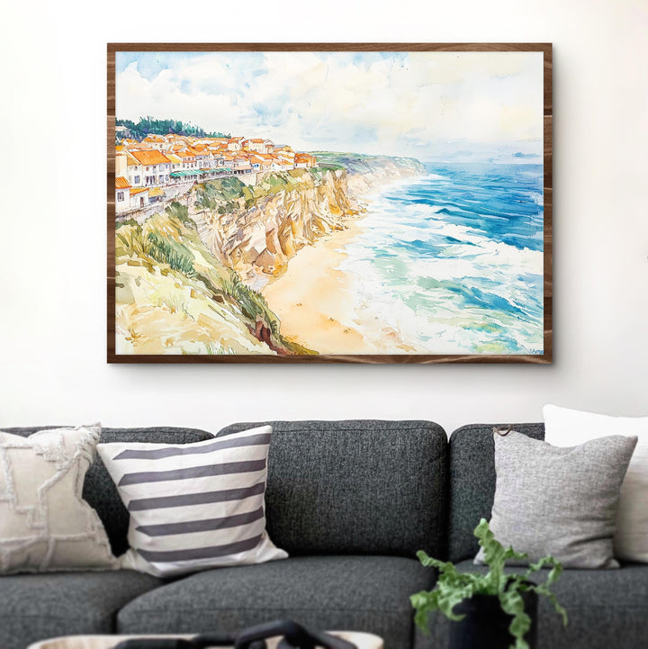 Nazaré watercolor poster Wall Art Nazaré Wall Hanging Home Décor Nazaré Gift Art Lovers Portugal Wall Art