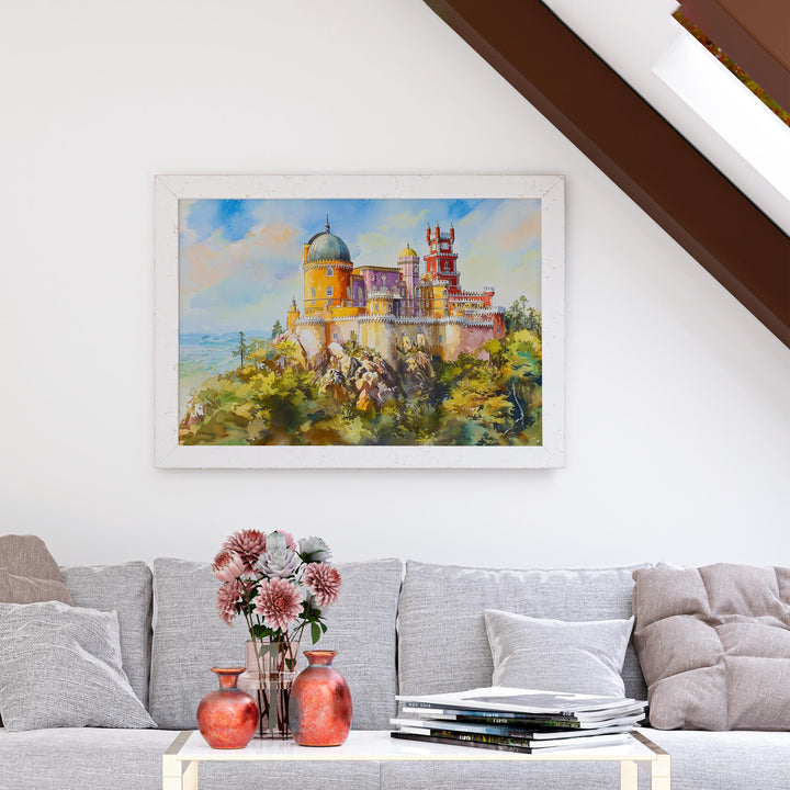 Sintra watercolor poster Wall Art Sintra Wall Hanging Home Décor Sintra Gift Art Lovers Portugal Wall Art
