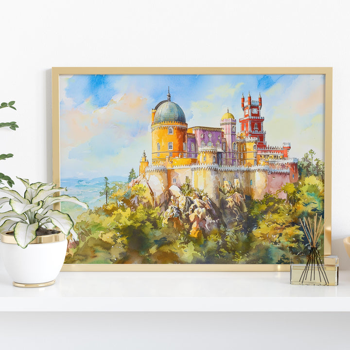 Sintra watercolor poster Wall Art Sintra Wall Hanging Home Décor Sintra Gift Art Lovers Portugal Wall Art