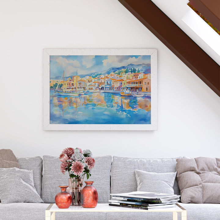 Agios Nikolaos watercolor poster Wall Art Agios Nikolaos Wall Hanging Home Décor Agios Nikolaos Gift Art Lovers Greece Wall Art