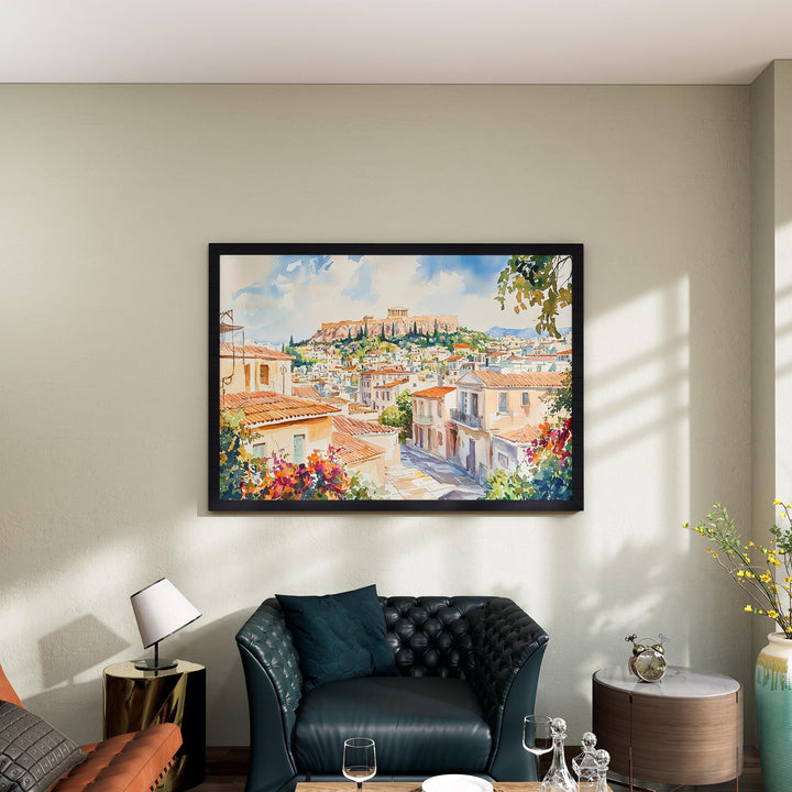 Athens watercolor poster Wall Art Athens Wall Hanging Home Décor Athens Gift Art Lovers Greece Wall Art