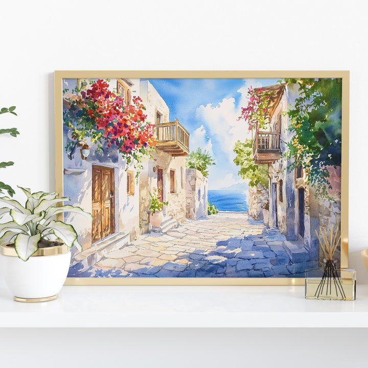 Crete watercolor poster Wall Art Crete Wall Hanging Home Décor Crete Gift Art Lovers Greece Wall Art
