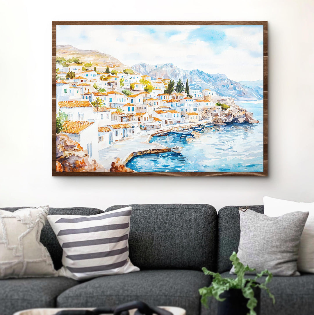 Hydra watercolor poster Wall Art Hydra Wall Hanging Home Décor Hydra Gift Art Lovers Greece Wall Art