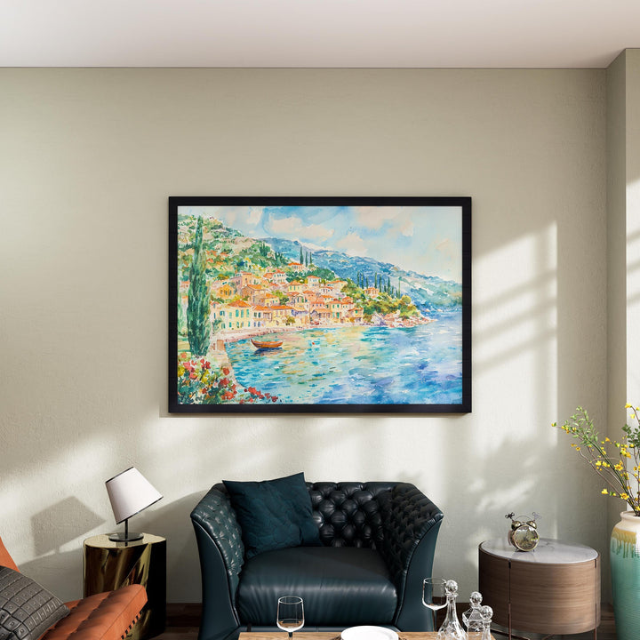 Ithaca watercolor poster Wall Art Ithaca Wall Hanging Home Décor Ithaca Gift Art Lovers Greece Wall Art