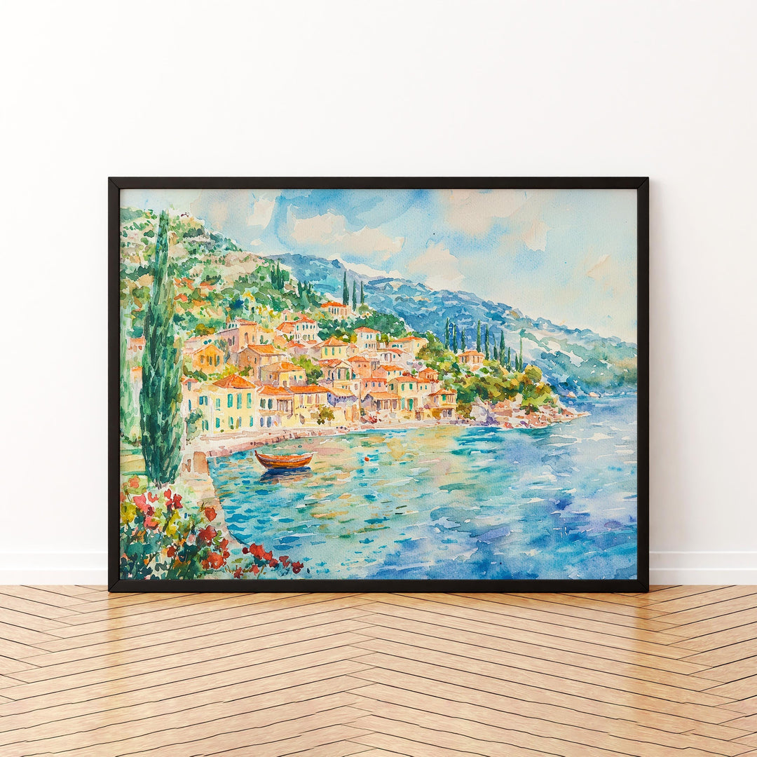 Ithaca watercolor poster Wall Art Ithaca Wall Hanging Home Décor Ithaca Gift Art Lovers Greece Wall Art