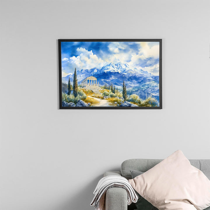 Mount Olympus watercolor poster Wall Art Mount Olympus Wall Hanging Home Décor Mount Olympus Gift Art Lovers Greece Wall Art