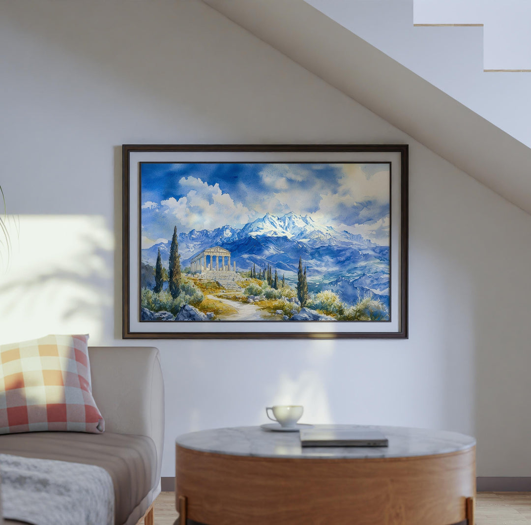 Mount Olympus watercolor poster Wall Art Mount Olympus Wall Hanging Home Décor Mount Olympus Gift Art Lovers Greece Wall Art