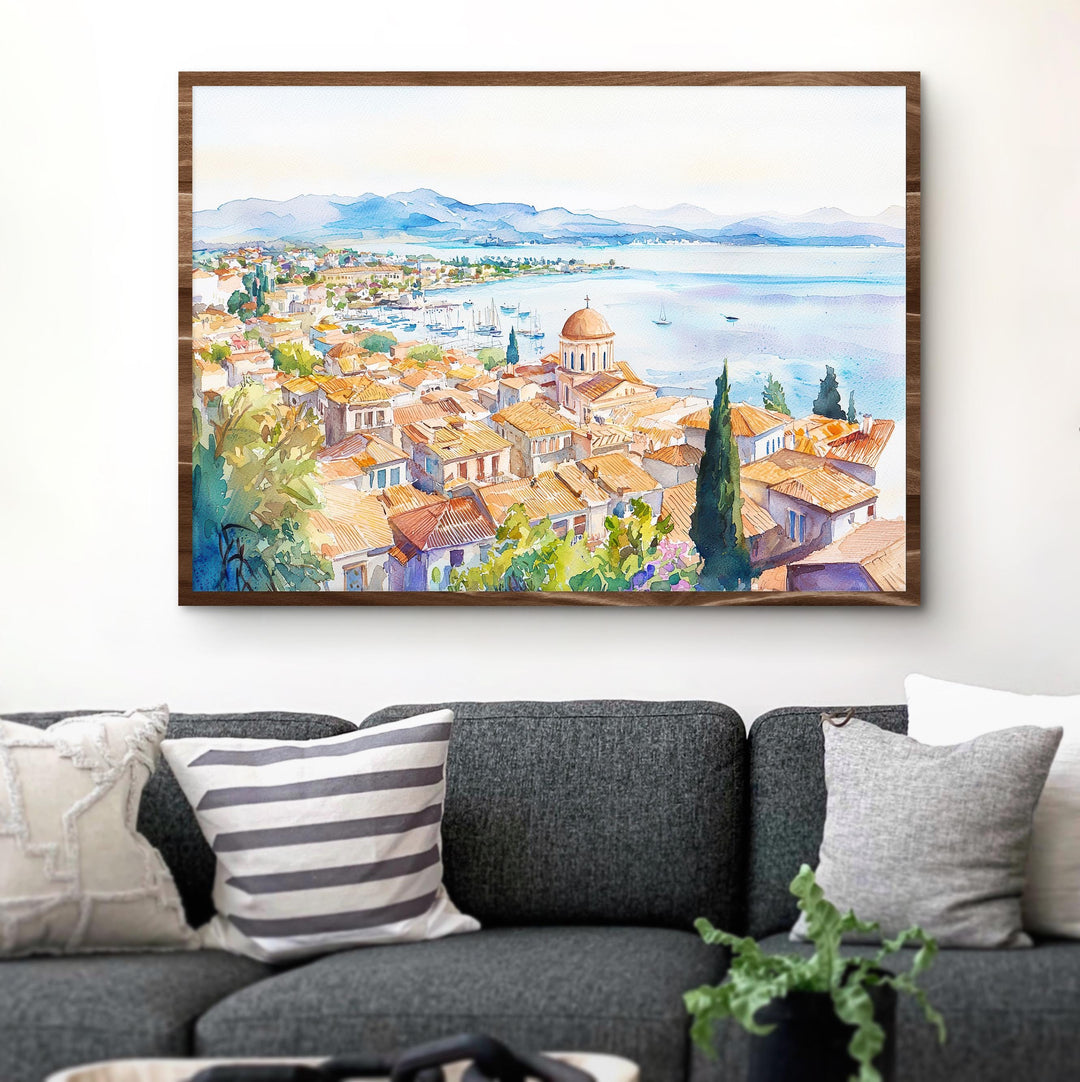Nafplio watercolor poster Wall Art Nafplio Wall Hanging Home Décor Nafplio Gift Art Lovers Greece Wall Art