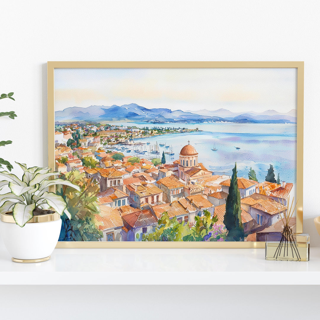 Nafplio watercolor poster Wall Art Nafplio Wall Hanging Home Décor Nafplio Gift Art Lovers Greece Wall Art