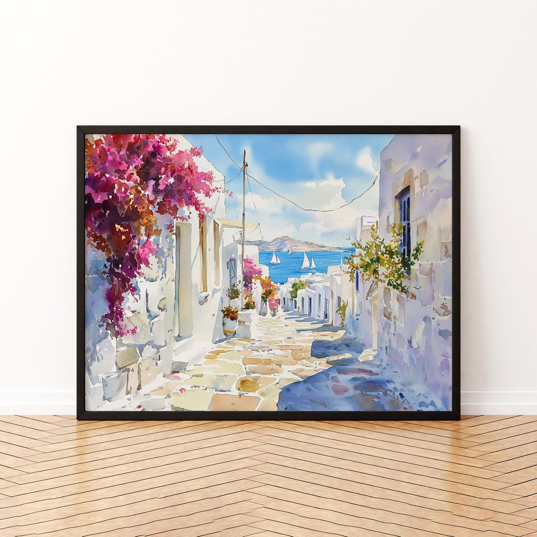 Paros watercolor poster Wall Art Paros Wall Hanging Home Décor Paros Gift Art Lovers Greece Wall Art