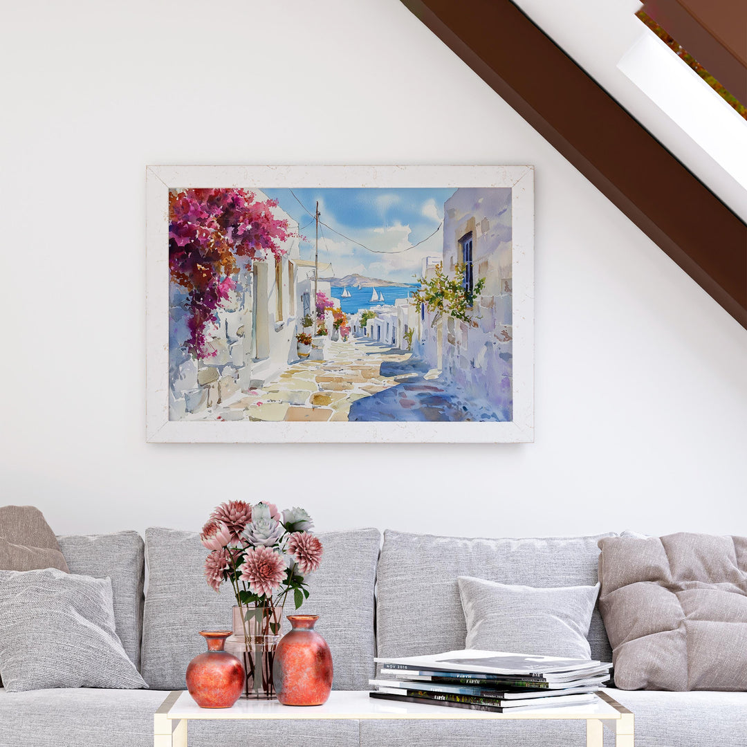 Paros watercolor poster Wall Art Paros Wall Hanging Home Décor Paros Gift Art Lovers Greece Wall Art