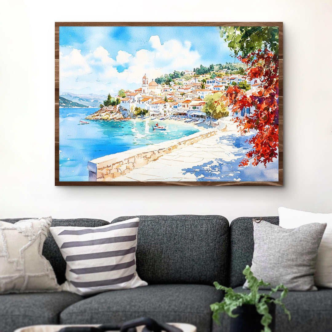 Skiathos watercolor poster Wall Art Skiathos Wall Hanging Home Décor Skiathos Gift Art Lovers Greece Wall Art