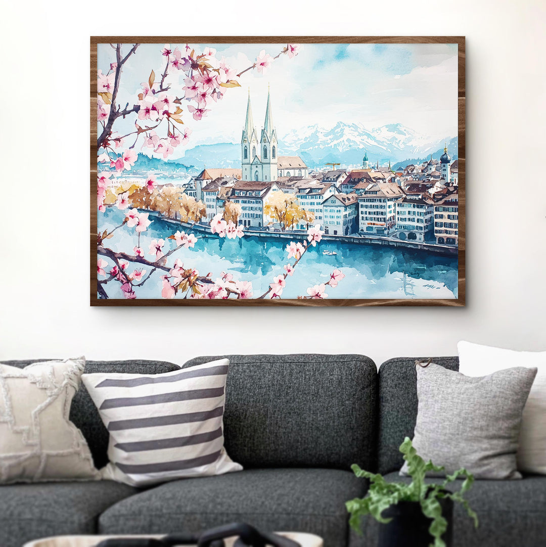 Zurich watercolor poster Wall Art Zurich Wall Hanging Home Décor Zurich Gift Art Lovers Switzerland Wall Art