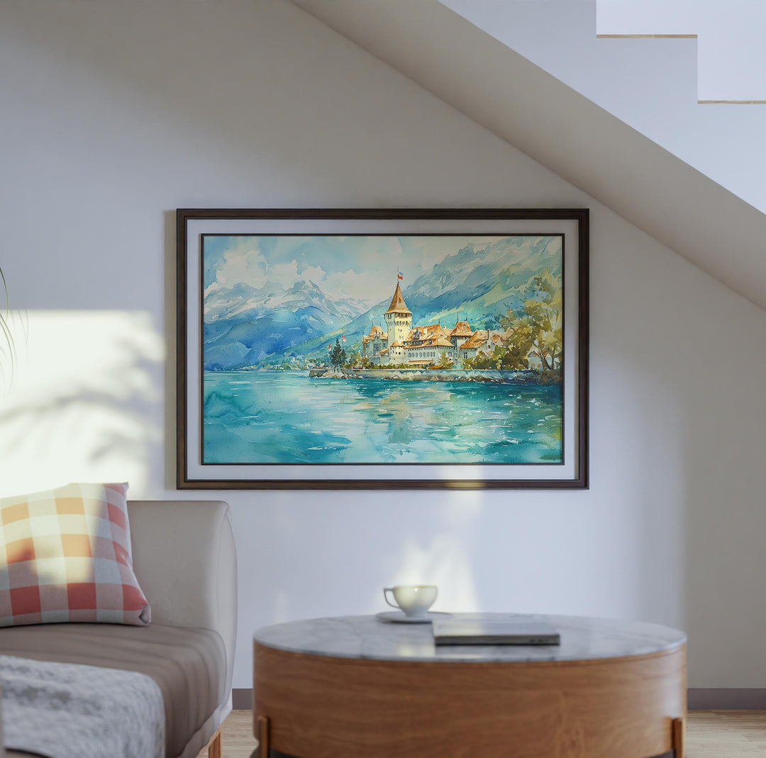 Montreux watercolor poster Wall Art Montreux Wall Hanging Home Décor Montreux Gift Art Lovers Switzerland Wall Art