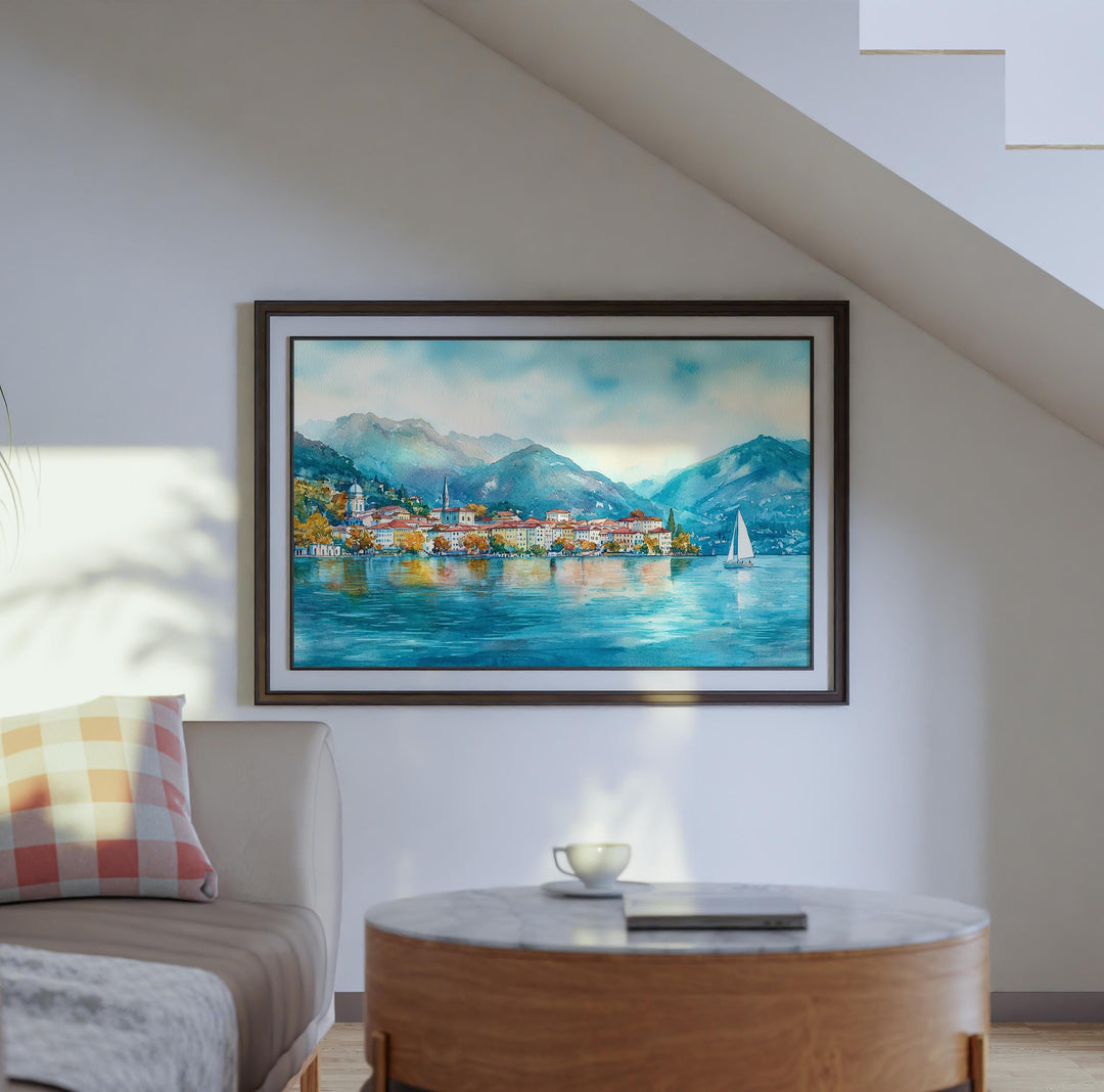 Lugano watercolor poster Wall Art Lugano Wall Hanging Home Décor Lugano Gift Art Lovers Switzerland Wall Art