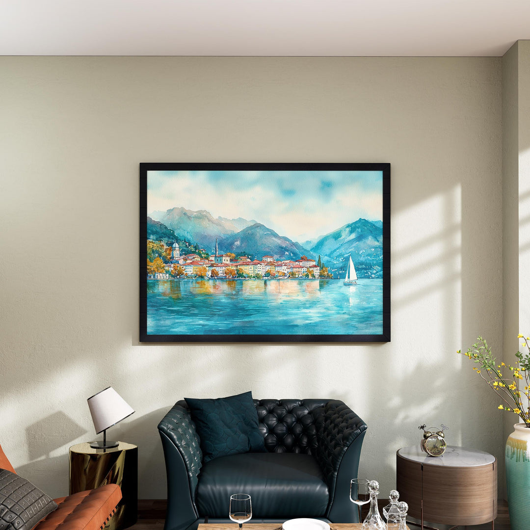Lugano watercolor poster Wall Art Lugano Wall Hanging Home Décor Lugano Gift Art Lovers Switzerland Wall Art