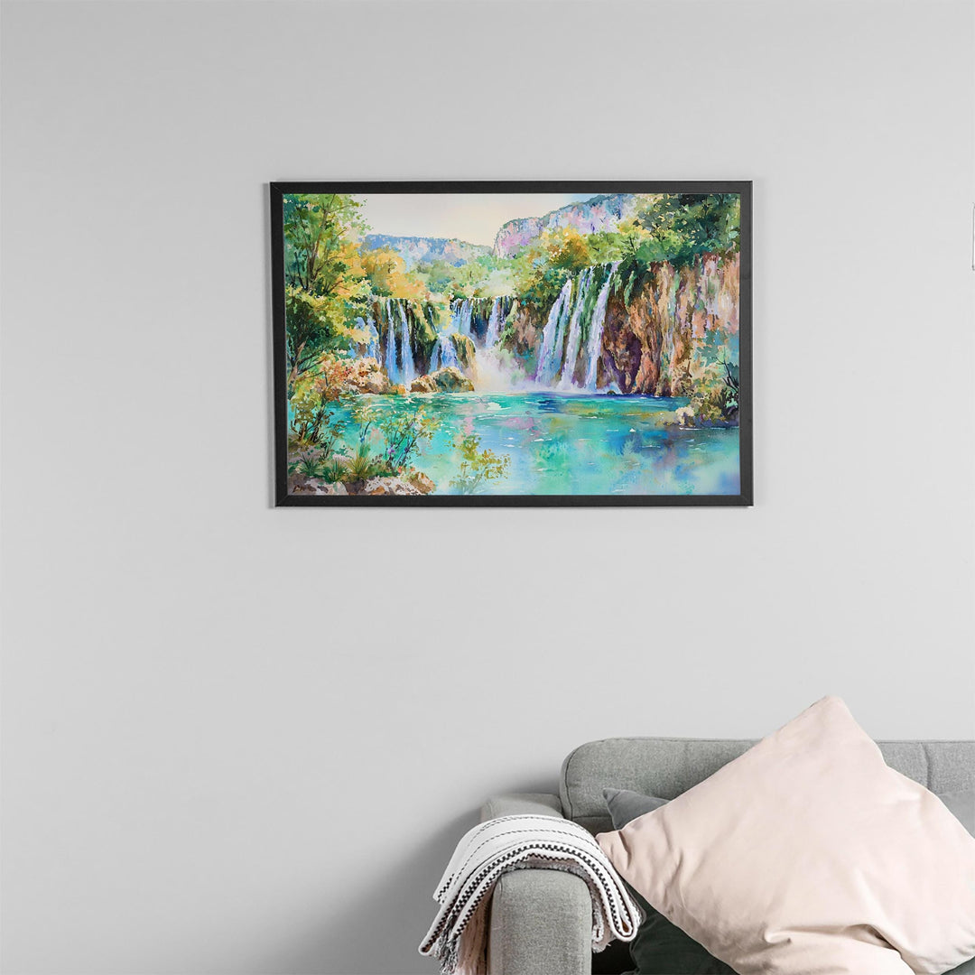 Plitvice Lakes National Park watercolor poster Wall Art Plitvice Lakes Wall Hanging Home Décor Plitvice Lakes Gift Art Lovers Croatia Art