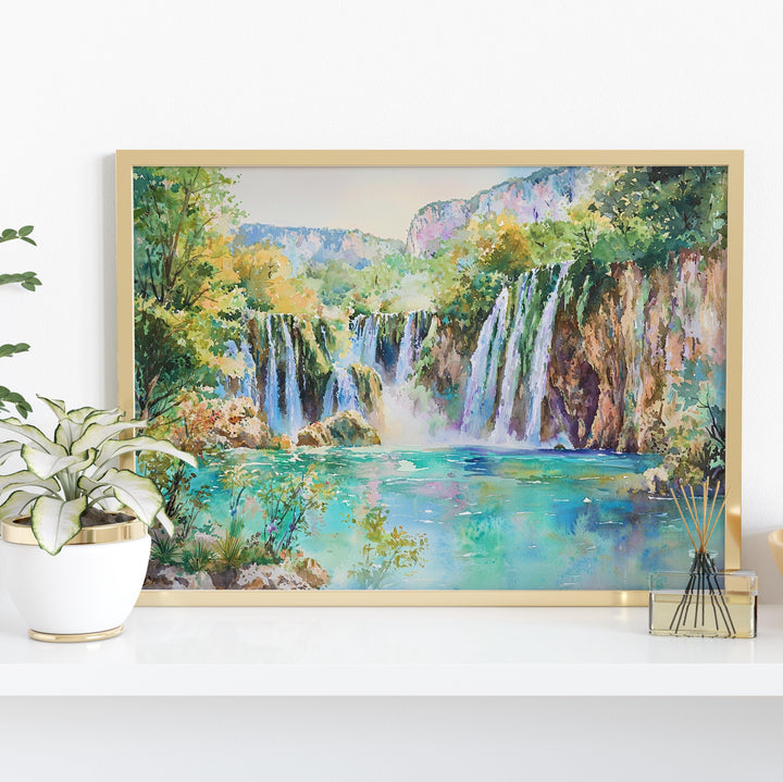 Plitvice Lakes National Park watercolor poster Wall Art Plitvice Lakes Wall Hanging Home Décor Plitvice Lakes Gift Art Lovers Croatia Art