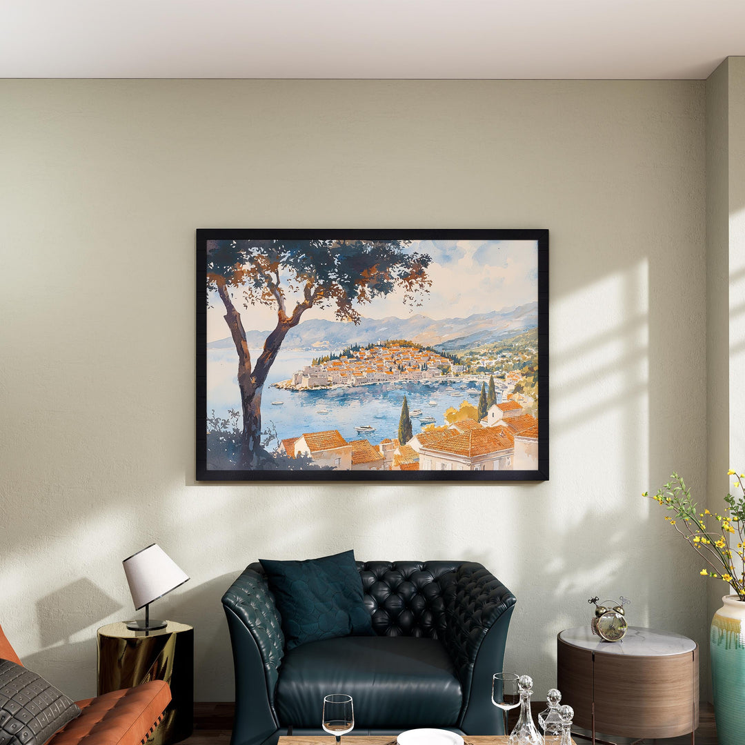 Cavtat watercolor poster Wall Art Cavtat Wall Hanging Home Décor Cavtat Gift Art Lovers Croatia Wall Art