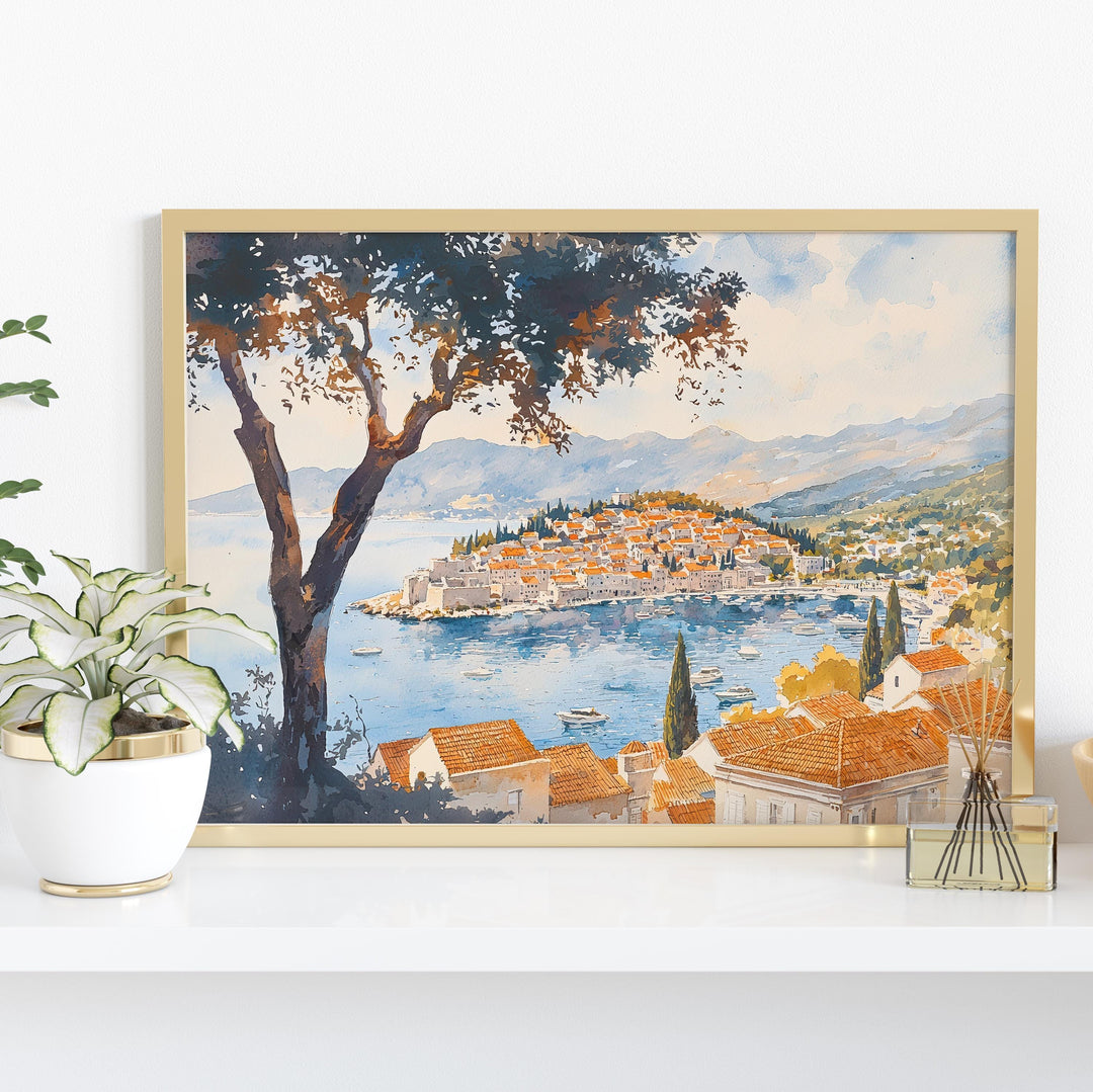 Cavtat watercolor poster Wall Art Cavtat Wall Hanging Home Décor Cavtat Gift Art Lovers Croatia Wall Art