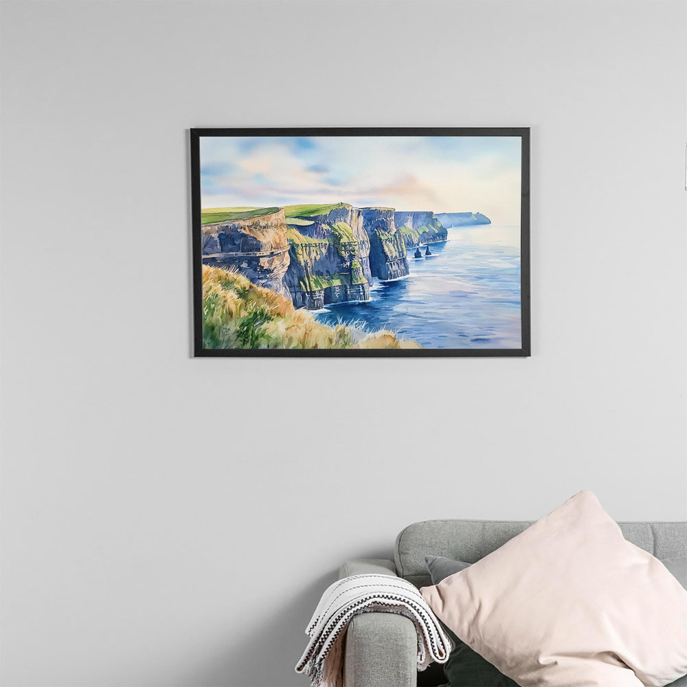 Cliffs of Moher watercolor poster Wall Art Cliffs of Moher Wall Hanging Home Décor Cliffs of Moher Gift Art Lovers Ireland Wall Art