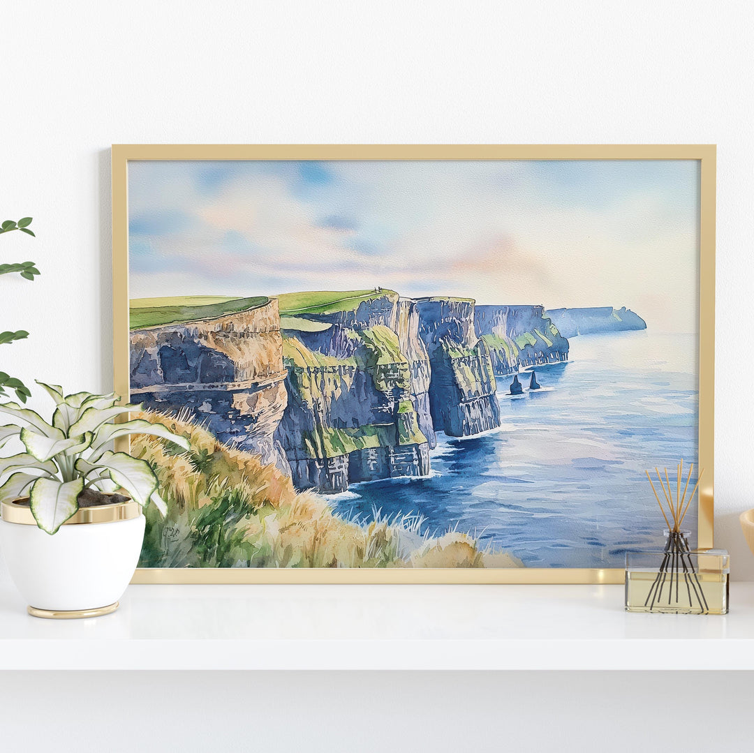 Cliffs of Moher watercolor poster Wall Art Cliffs of Moher Wall Hanging Home Décor Cliffs of Moher Gift Art Lovers Ireland Wall Art