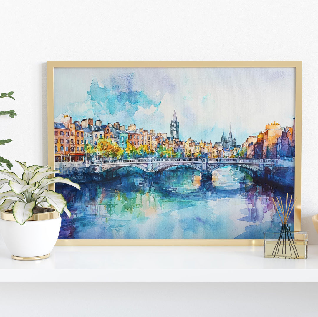 Dublin watercolor poster Wall Art Dublin Wall Hanging Home Décor Dublin Gift Art Lovers Ireland Wall Art