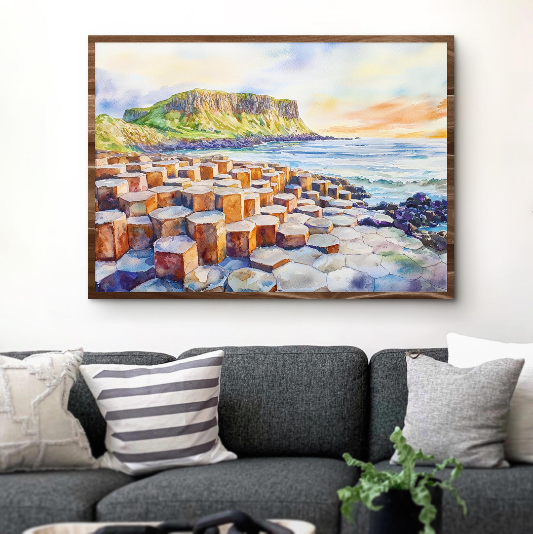 Giants Causeway watercolor poster Wall Art Giants Causeway Wall Hanging Home Décor Giants Causeway Gift Art Lovers Ireland Wall Art
