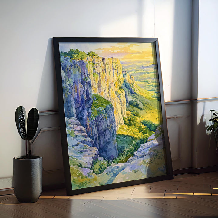 Cheddar Gorge watercolor poster Wall Art Cheddar Gorge Wall Hanging Home Décor Cheddar Gorge Gift Art Lovers England Wall Art
