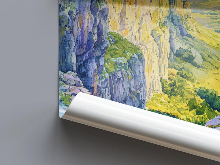 Cheddar Gorge watercolor poster Wall Art Cheddar Gorge Wall Hanging Home Décor Cheddar Gorge Gift Art Lovers England Wall Art