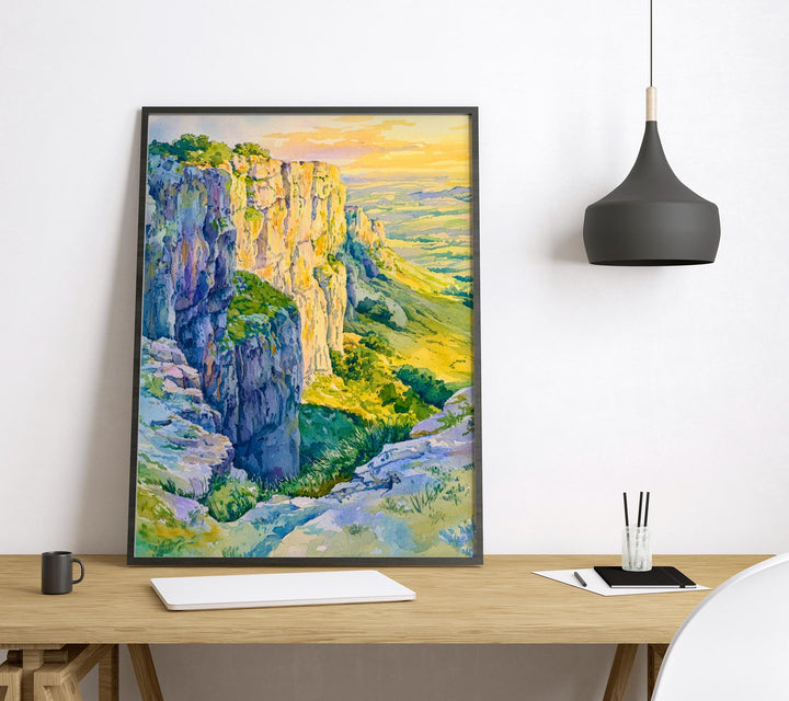 Cheddar Gorge watercolor poster Wall Art Cheddar Gorge Wall Hanging Home Décor Cheddar Gorge Gift Art Lovers England Wall Art