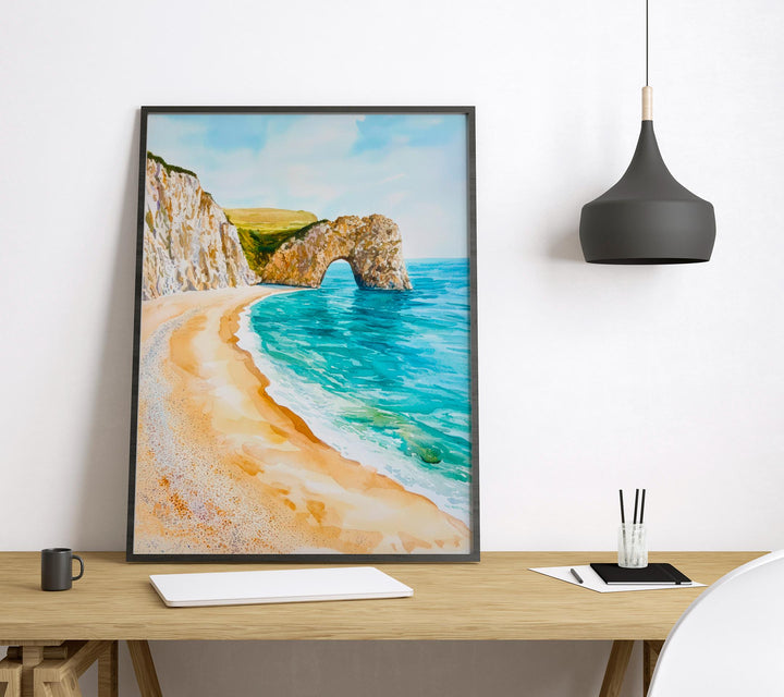 Durdle Door watercolor poster Wall Art Durdle Door Wall Hanging Home Décor Durdle Door Gift Art Lovers England Wall Art