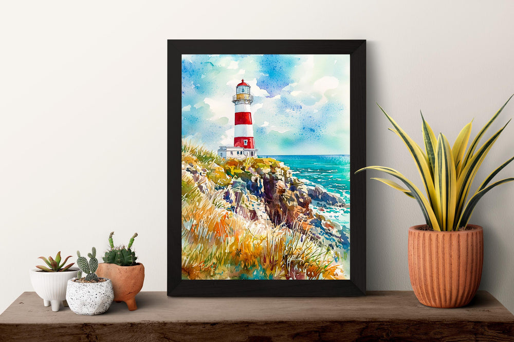 Portland Dorset Watercolor Poster Wall Art Isle of Portland Wall Hanging Home Décor Jurassic Coast Gift England Art Lover Gift