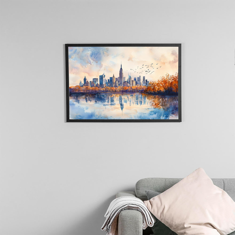 New York Watercolor Poster Landscape Wall Art New York Wall Hanging Home Décor New York Gift Art Lovers United States Wall Art
