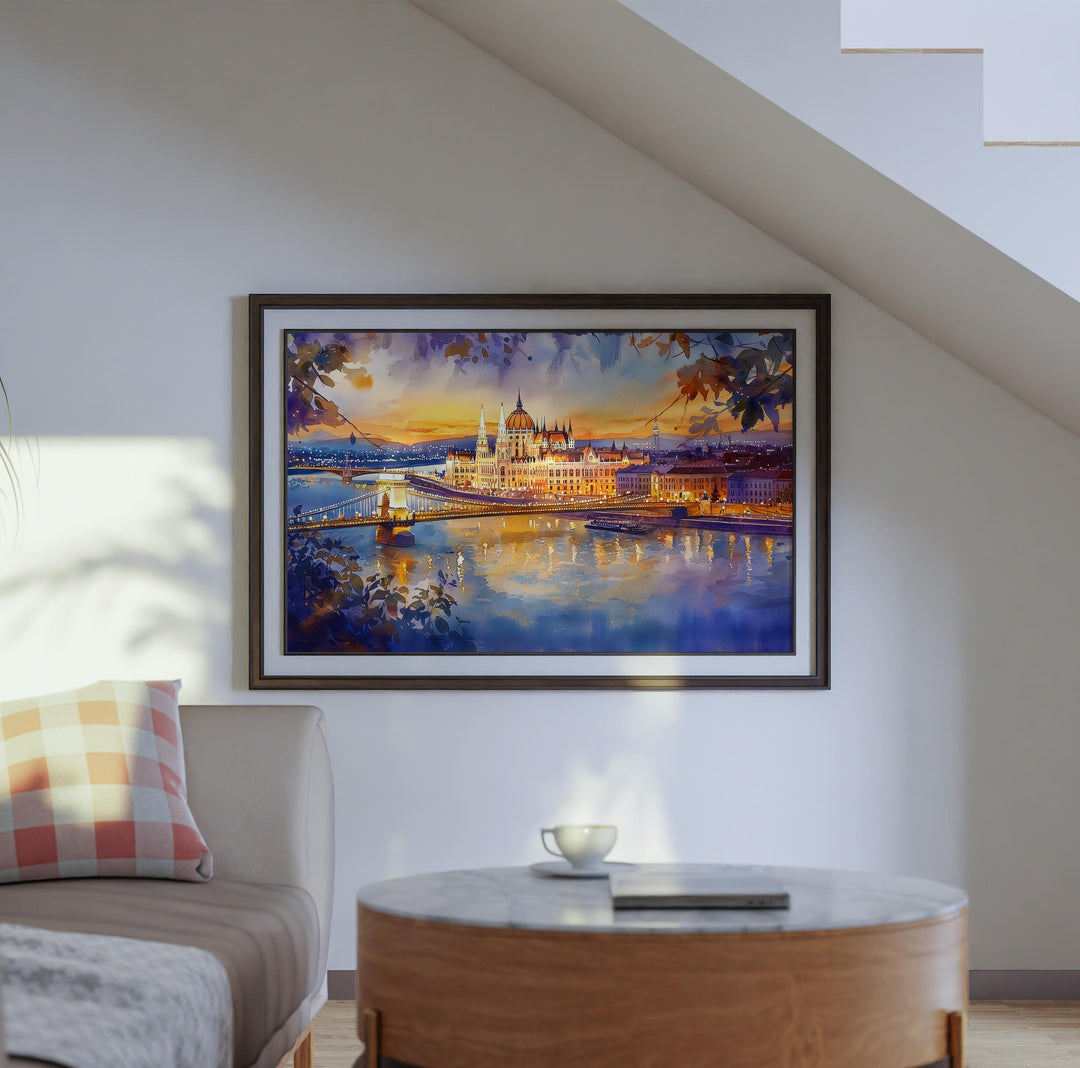 Budapest Watercolor Poster Landscape Wall Art Budapest Wall Hanging Home Décor Budapest Gift Art Lovers Hungary Wall Art