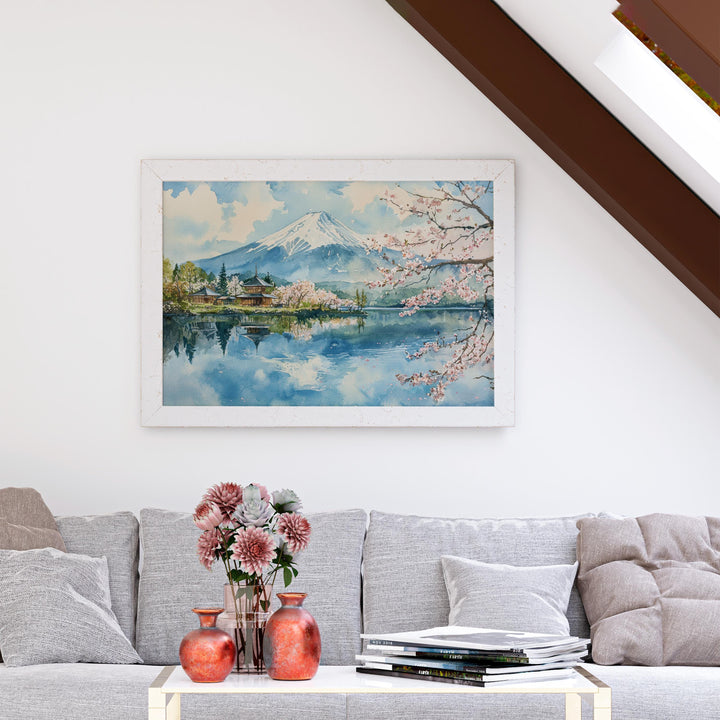Mount Fuji Watercolor Poster Landscape Wall Art Mount Fuji Wall Hanging Home Décor Mount Fuji Gift Art Lovers Japan Wall Art