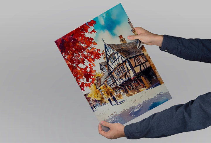 Stratford-upon-Avon watercolor poster Wall Art Stratford-upon-Avon Wall Hanging Home Décor Stratford-upon-Avon Gift Art Lovers England Art