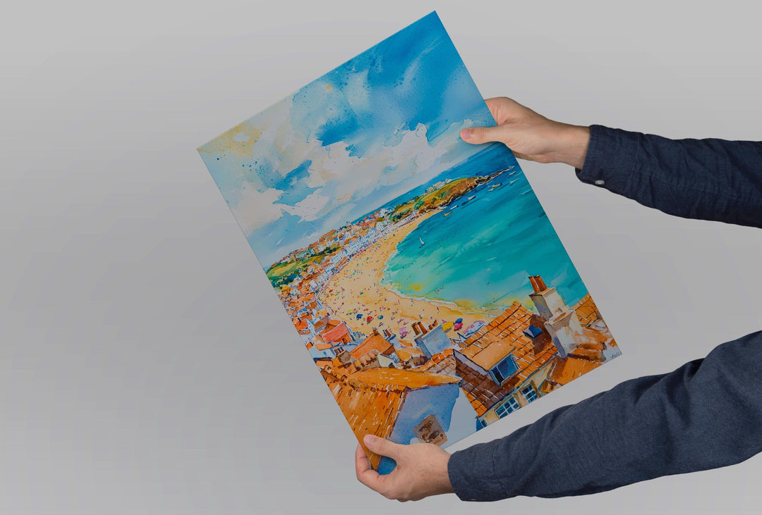 St Ives Watercolor Poster Wall Art St Ives Wall Hanging Home Décor St Ives Gift Art Lovers Cornwall Art Lover Gift
