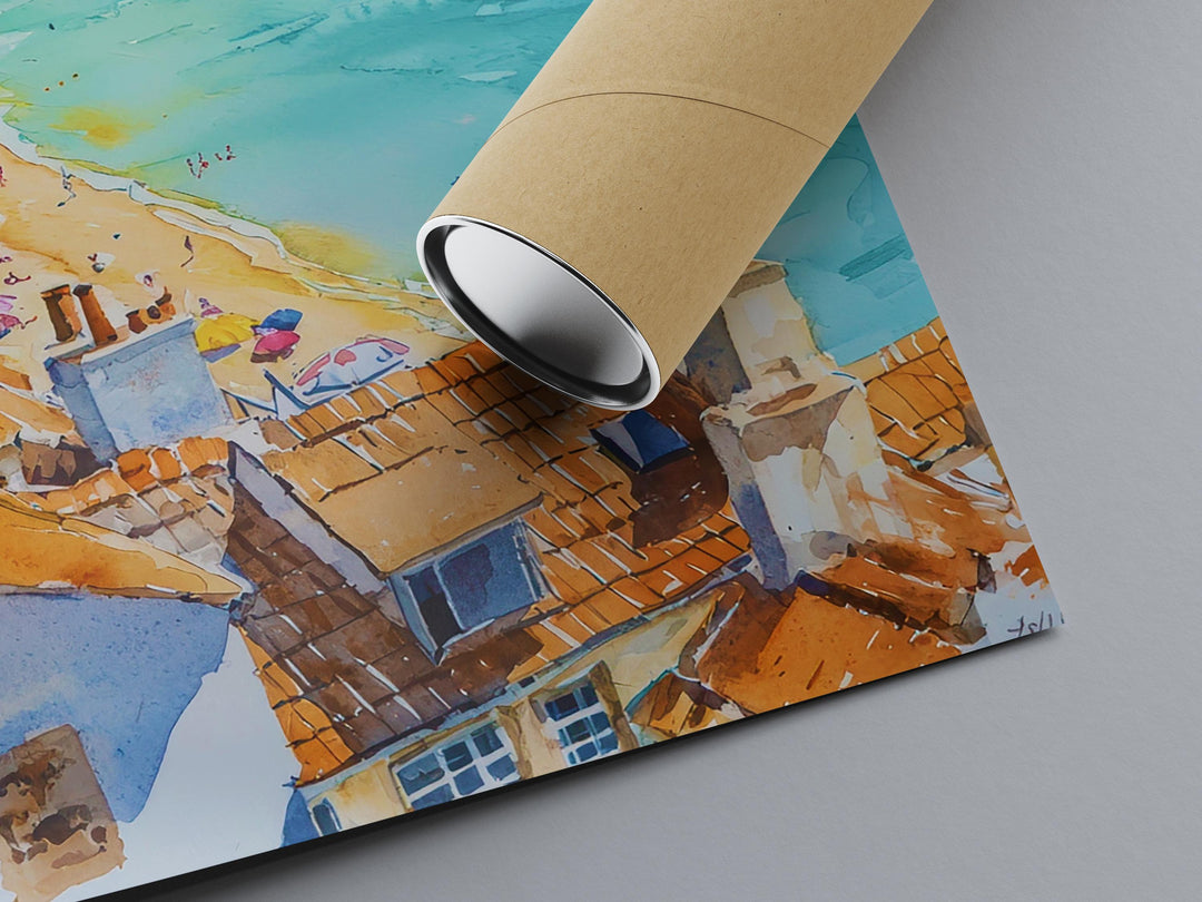 St Ives Watercolor Poster Wall Art St Ives Wall Hanging Home Décor St Ives Gift Art Lovers Cornwall Art Lover Gift