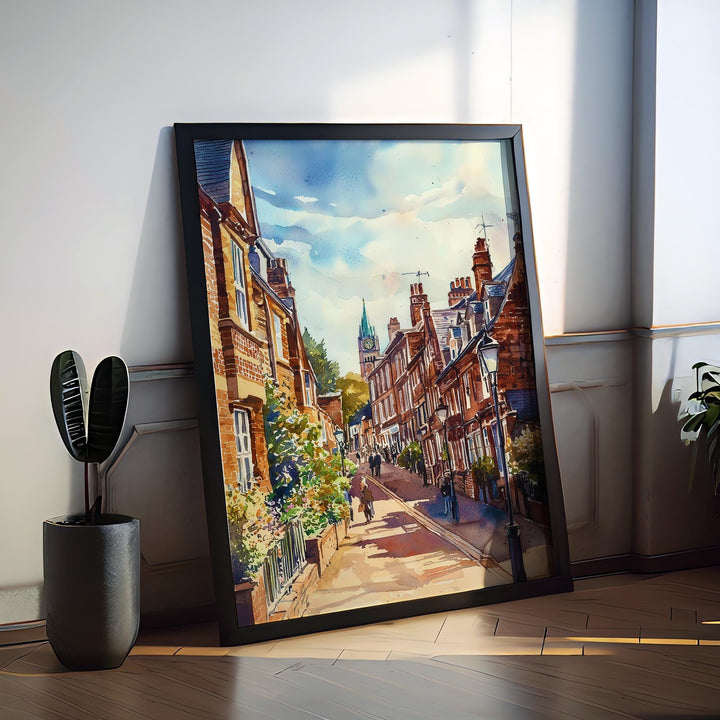 Shrewsbury Watercolor Poster Wall Art Shrewsbury Wall Hanging Home Décor Shrewsbury Gift Art Lovers Shropshire Art Lover Gift