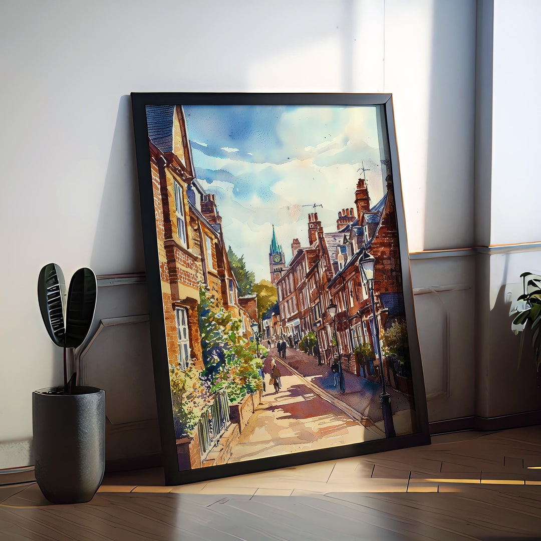 Shrewsbury Watercolor Poster Wall Art Shrewsbury Wall Hanging Home Décor Shrewsbury Gift Art Lovers Shropshire Art Lover Gift